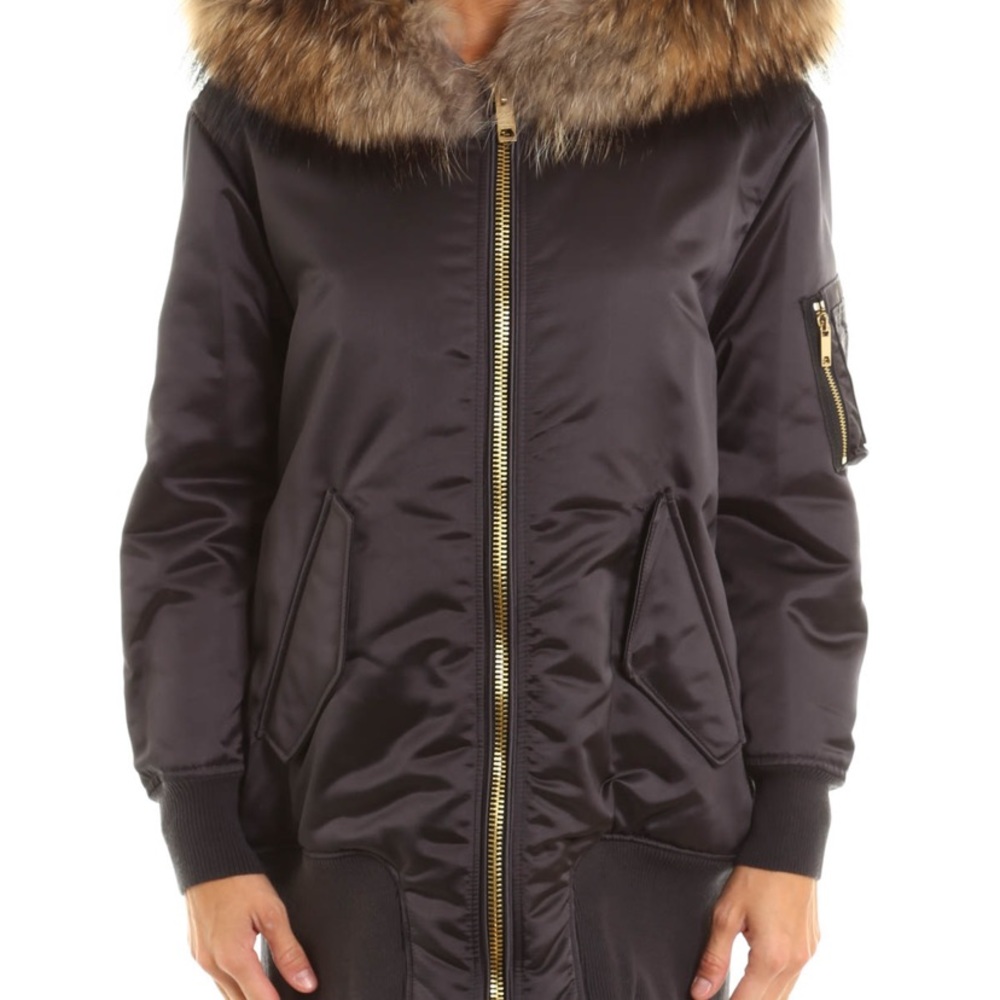 Burberry Long-line Satin Bomber Jacket